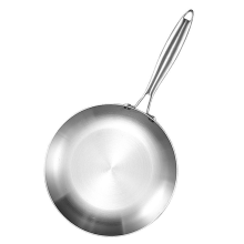 Stainless Steel 3 Ply Frying Pan Wok Cooking Fried Steak Gas Stove Pot Electromagnetic Saucepan Nonstick 28cm