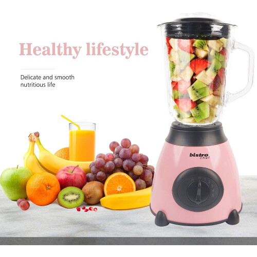 (Pink) Bistro Chef 2-in-1 Mixer Blender 850W 2