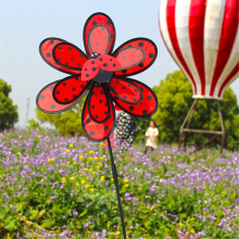 Wind Spinners Kids,Pinwheels Eye Catching Colorful Double Layer Windmill Pinwheels with Stakes C