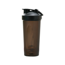Vaso mezclador deportivo portátil y práctico de plástico de 600 ml para adultos, color negro