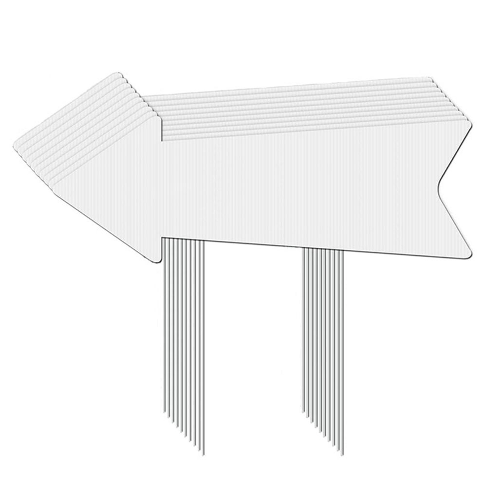 Panneaux fléchés directionnels avec piquets, lot de 4, vierges, en plastique, pour stationnement extérieur, pelouse