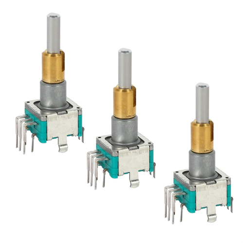 3 STÜCKE EC11EBB24C03 Dual Encoder mit Schalter 30 Positionierung Nummer 15 Pulse Punkt Griff 25mm 1