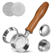 51 mm pohjaton portafilter, ammattitason espressoportafilter suodatinkorilla, siivilällä ja annostelusuppilolla