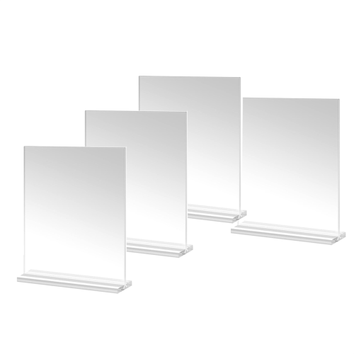 Acrylic Picture Frame 4x6 Inches, 4 Pack Plastic Frames Holder Standing,Double Sided Desktop Display
