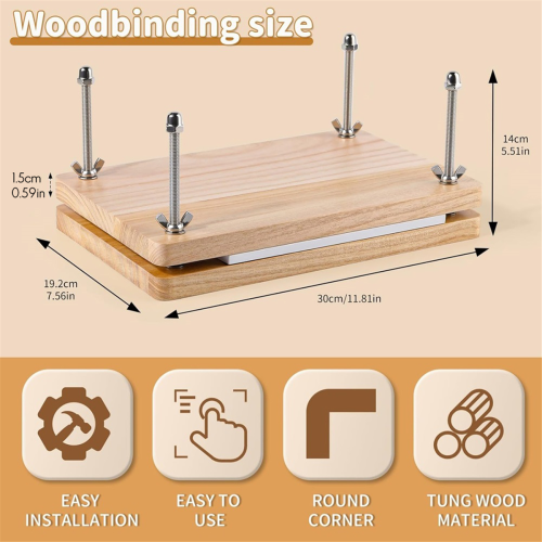 Book Press, Kits,Bookbinding Supplies, Kit for Beginners Bone Folder Tool DIY 7.9x11.6 Inch 2