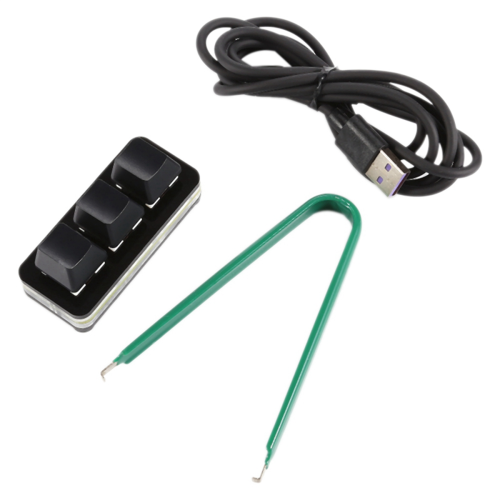 3 Keys Custom Mini Keyboard Copy Paste Cut Select All Enter Ctrl C V for Programmer Audio Game Shortcut Black