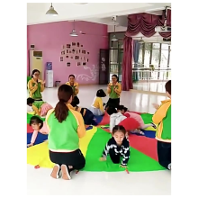 Meter Fallschirmspiel für Kinder, Regenbogen-Stoffspiel, bunte Partymatte mit Griffen, Outdoor-Decke