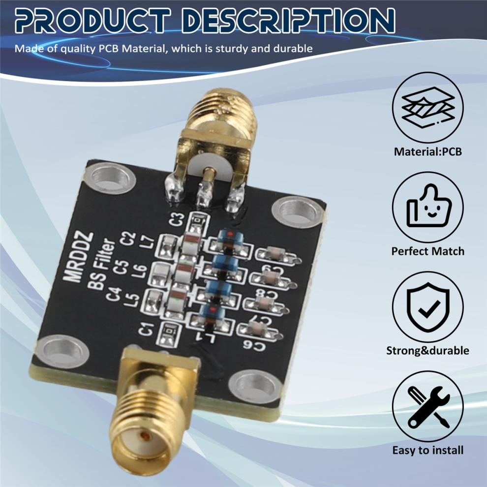 Produktbild von FM-Bandsperrfilter 88-108 MHz – 70-120 MHz, 50 Ohm, SMA, Für Amateurfunk & Verstärker