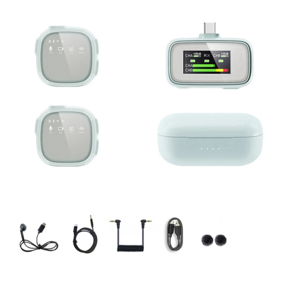 2,4G Wireless Lavalier-Mikrofon RauschunterdrüCkung Handy Zwei-Wege-Live-ÜBertragung Aufnahmemikrofon,B-image