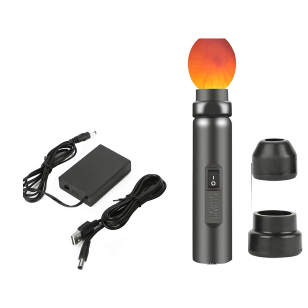 Wireless Rechargeable LED Bright Cool Light Egg Candler Tester for Monitoring Eggs Development with 2 Soft Rubber