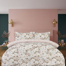 (Double) Luxury Soft Reversible Elegant Blooms Complete Bedding Set - Blush