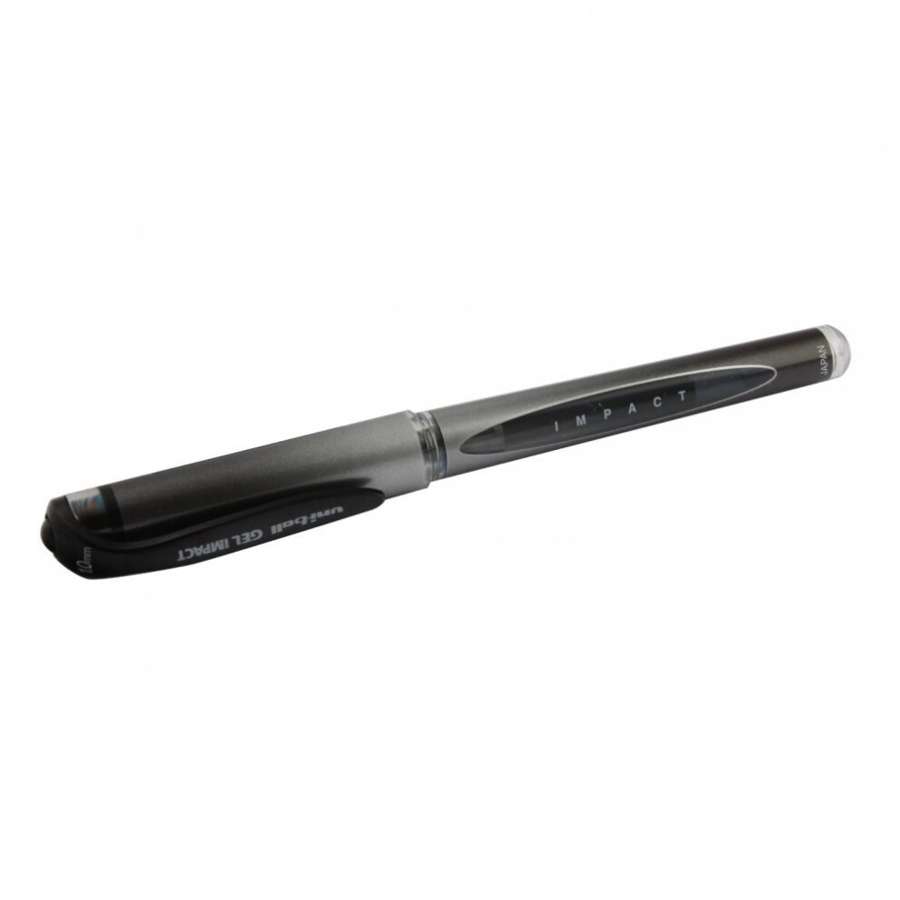 Uni-ball 218990000 UM-153S Signo Impact Gel Pens with Rubber Grip, Black Gel, 1mm Nib (Pack of 12)
