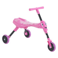 Scuttlebug Butterfly 3-Wheel Foldable Ride-On Tricycle for 1+ Year Old Boys and Girls, Fun Indoor and Outdoor Trike, No Surface Scratches, Ride on
