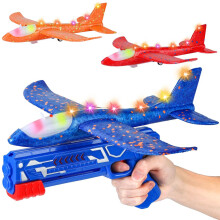 Winstico Boys Toys Age 4 5 6 7 8 9 Year Old Boy Gifts, Airplane Launcher Toy with 3 Pack Foam Glider Planes, Outdoor Garden Toys Birthday Present Gift