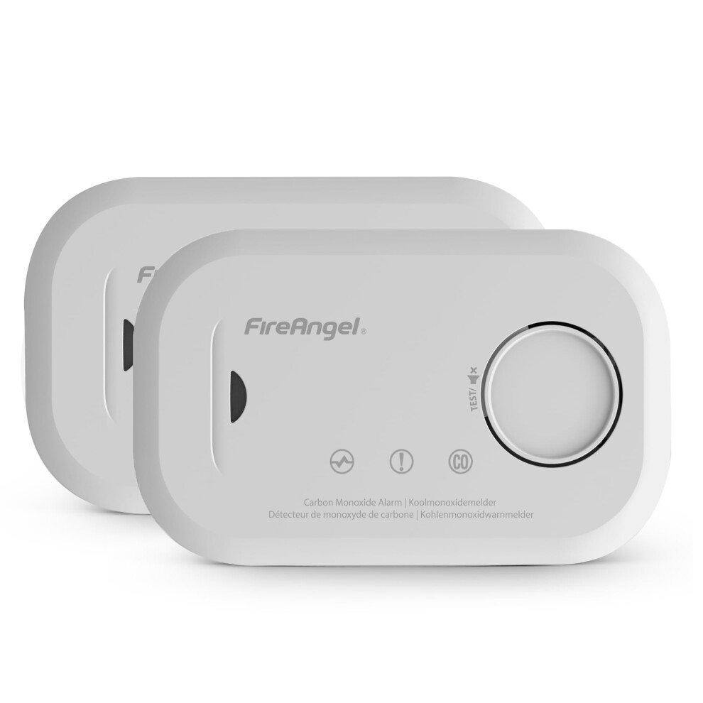 FireAngel Carbon Monoxide Alarm and Detector - FA6813 10-Year Sensor Life CO Alarm for Home w/Batteries - Travel, Portable Carbon Monoxide Detector -