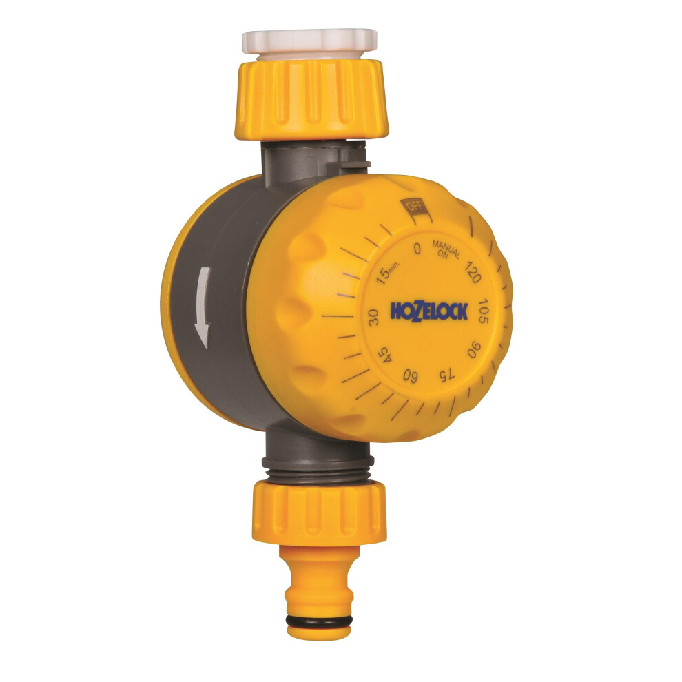 HOZELOCK - Manual Countdown Timer for Watering: Mechanical Switch, Compatible with ? 21mm (1/2"), ? 26.5mm (3/4") or ? 33.3mm (1") Water Taps,