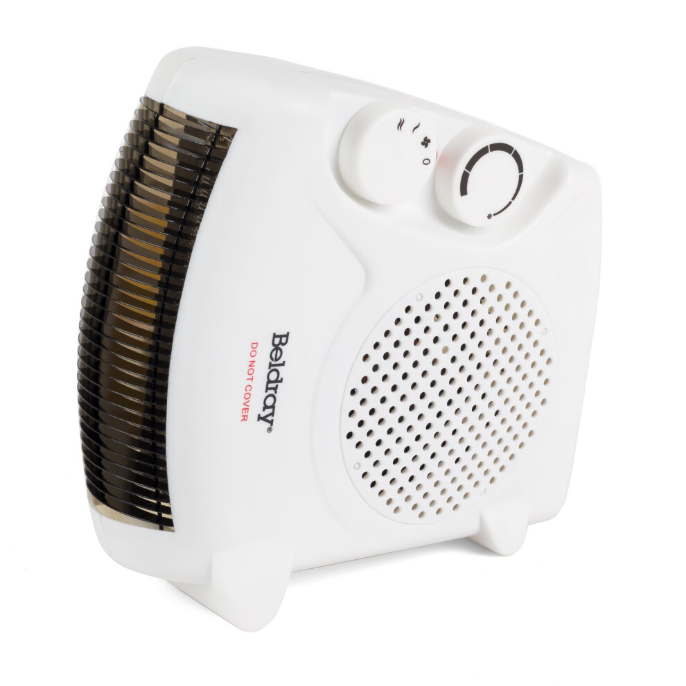 Beldray Electric Flatbed Fan Heater ? Upright Heater with 2 Heat Settings and Cool Air Function, Adjustable Thermostat, Overheat Protection, Dual