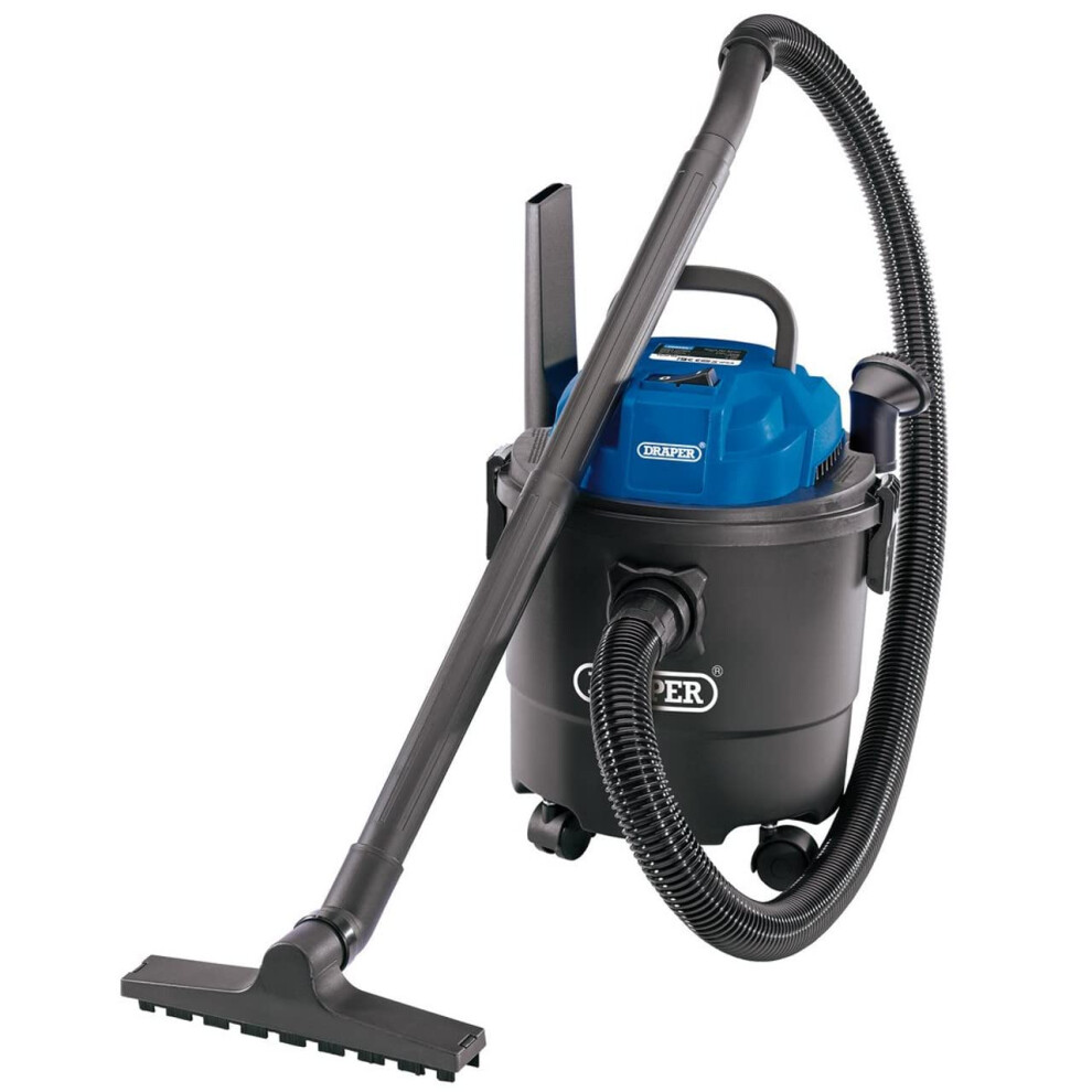 Draper 1250W 15L Wet and Dry Vaccum Cleaner | 1.5m Flexible Hose and Acessories |25 l/s Max Airflow | 18 kPa Vacuum Pressure | Home Car Carpet