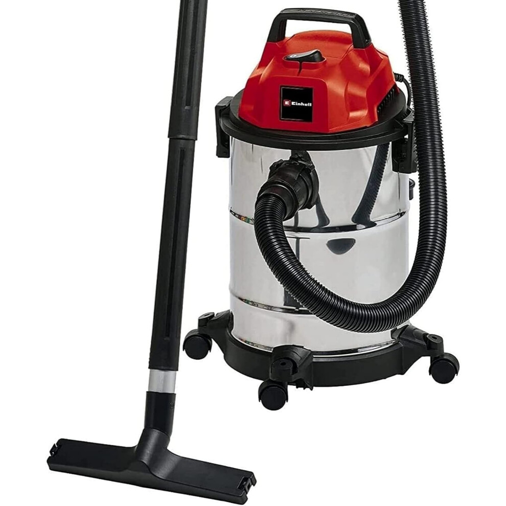 Einhell TC-VC 1820 S wet and dry vacuum cleaner (1,250 W, 20 l stainless steel tank, blow connection, 4 castors, ? 36 mm suction hose + extension,