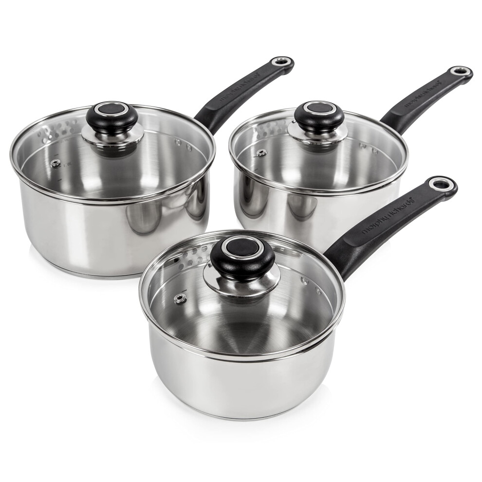 Morphy Richards 970003 Equip 3-Piece Pan Set, Stainless Steel