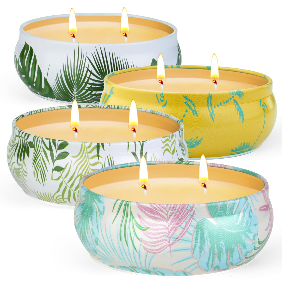 Citronella Candles Outdoors Large, 4 x 400g Citronella Candle Smokeless 320hrs Long Burn Time Burning Hours Natural Soy Wax Citronella Scented Candle