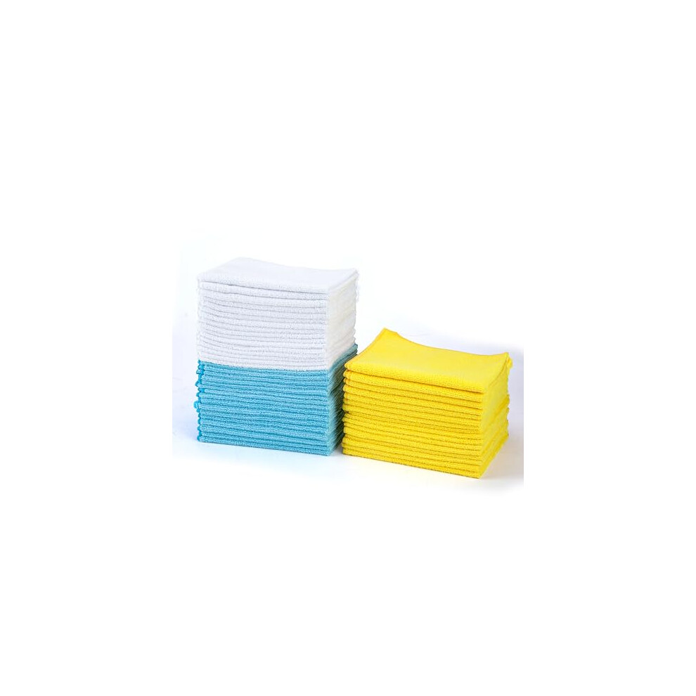 Amazon Basics Microfibre Cleaning Cloths, 30.5 x 40.6 cm, Pack of 48, Multi Color