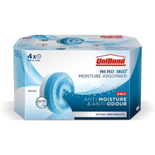 UniBond AERO 360 Moisture Absorber Neutral Refill Tab, ultra-absorbent and odour-neutralising, for AERO 360 Dehumidifier, Condensation Absorbers, 45