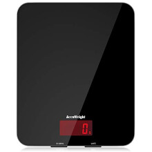 ACCUWEIGHT 201 Digital Kitchen Scales with Tempered Glass Platform Electronic Weighing Food Scale with Backlit LCD Display Multifunctional, for Office
