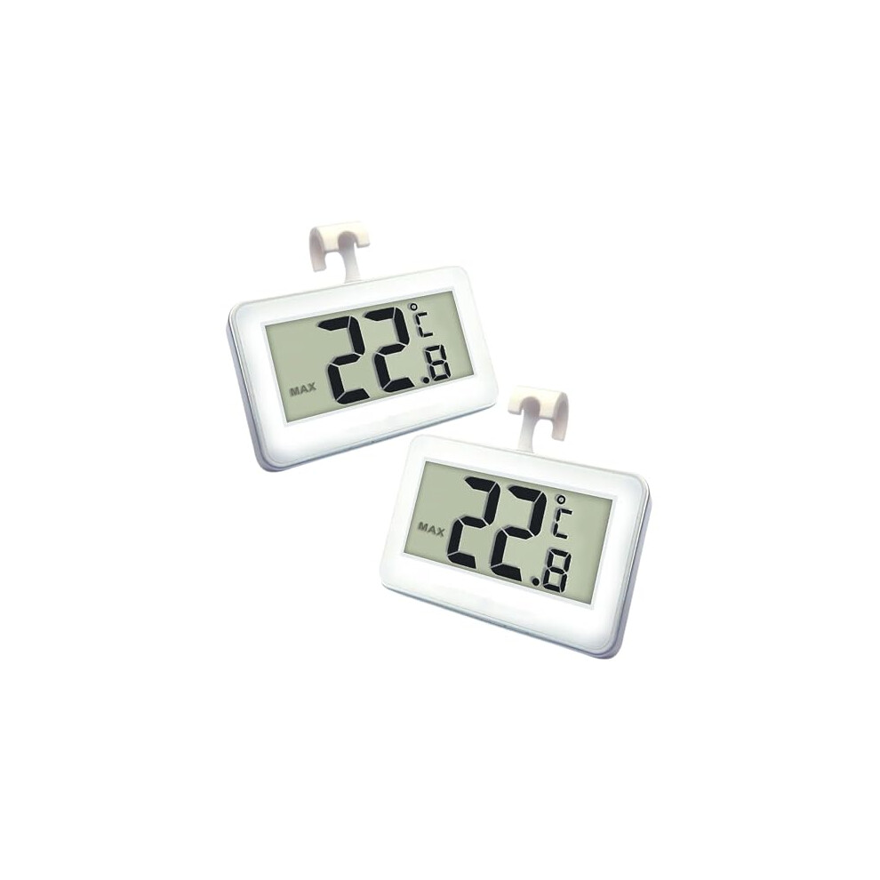 Fridge Thermometer Digital Refrigerator Thermometer, Suplong 2 Sets Digital Waterproof Fridge Freezer Thermometer With Easy to Read LCD Display (White-image-OPC-PGYRRNQ-NEW