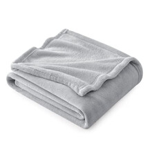 Bedsure Fleece Throw Blanket for Bed - Soft Cosy Fluffy Blankets for Sofa, Warm Double Throws for Audlts, Light Grey, 150x200 cm