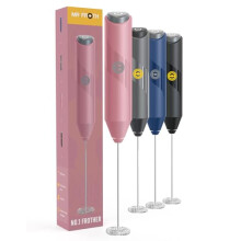 MR FROTH Handheld Milk Frother - Battery-Operated Coffee Frother Wand - Durable & Food-Safe Drink Mixer - Noise-Free, No Shaking - Electric Hand Held