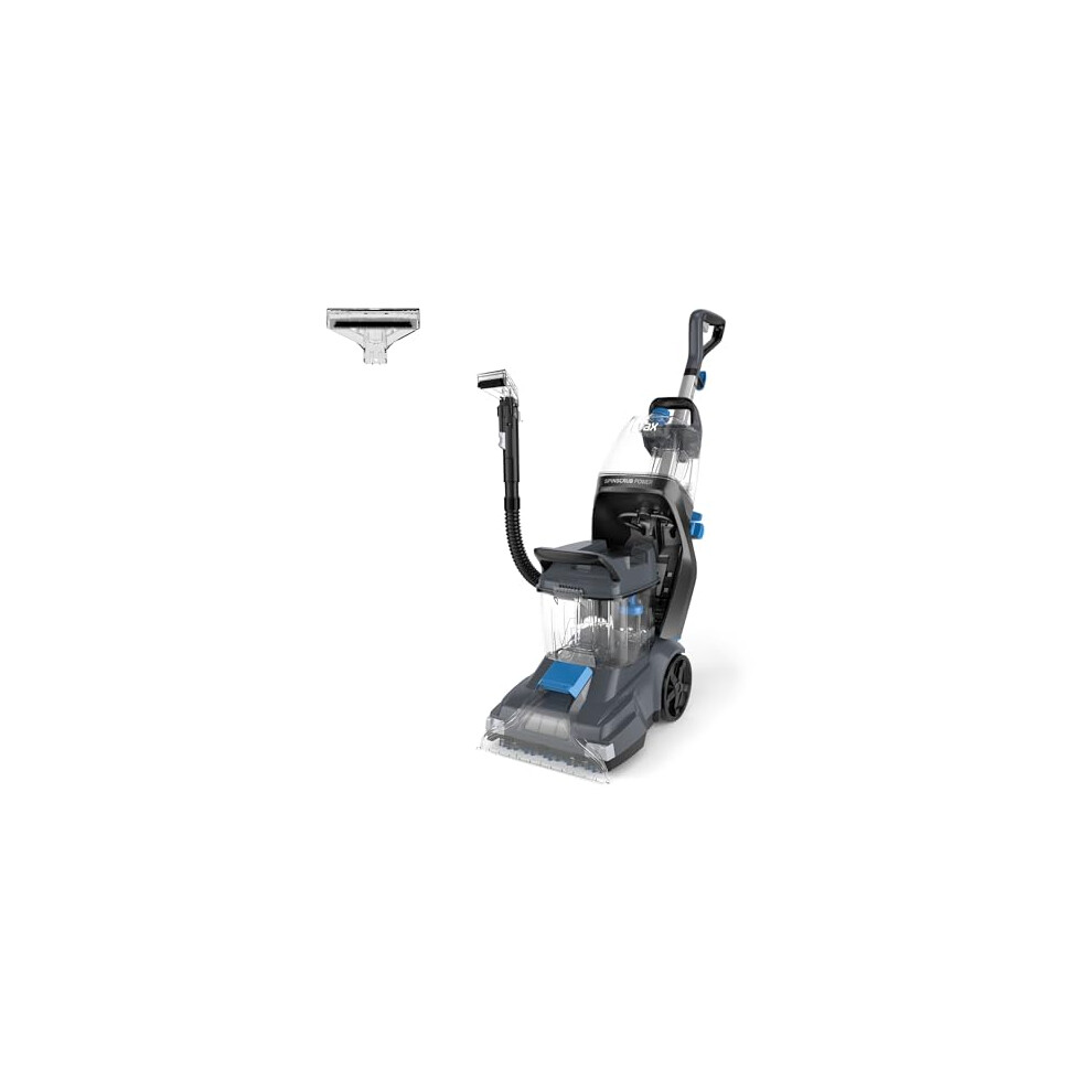 Vax SpinScrub Power Carpet Cleaner, Carpet Cleaning Machine, Stain Remover, 6 Year Guarantee, XL Capacity, Quick Dry Time, Deep Clean, Grey/Navy Blue,