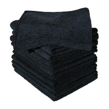 Furniture Clinic Pack of 10 Microfibre Cloths – Lint Free - Black Cleaning Cloths - Reusable and Washable
