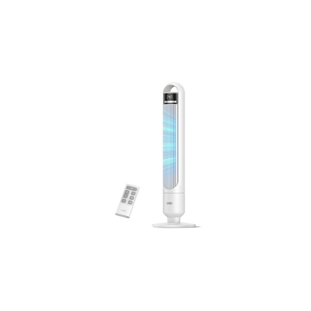 Dreo 28dB Silent Tower Fan for Bedroom, 25ft/s Electric Standing Fan, 90 Oscillating Cooling Fans for Room, 4 Speeds, 3 Modes, 8H Timer, LED Display,