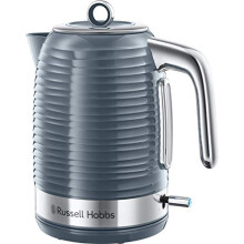 Russell Hobbs Inspire Electric 1.7L Cordless Kettle (Fast Boil 3KW, Grey premium textured plastic, high gloss finish, Removable washable anti-scale fi