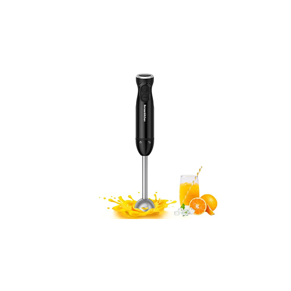Bonsenkitchen Hand Blender, 12 Speeds Immersion Blender Handheld, Stick Blender Electric with Stainless Steel Blade for Making Baby Food, Soups, Sauce