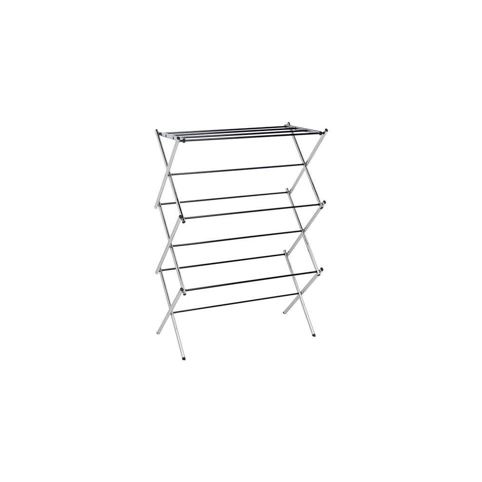 Amazon Basics Foldable Concertina Indoor Clothes Airer, 74.9 x 36.8 x 106.2 cm (LXWXH), Chrome