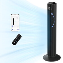 LEVOIT 25dB Smart Silent Tower Fan 42Inch, 7.9m/s Powerful Electric Cooling Fan for Bedroom with DC Motor, 90 Oscillating and 60 Up and Down, Voice