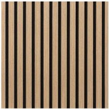 (Panel Light Walnut 2400x600mm, 5) Acoustic 3D Timber Oak Slatted Wall Panel - 2400x600 - Natural Decor