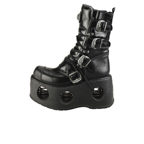 New Rock (37) New Rock Unisex Patent Spring Neptuno Plattformstiefel Schwarz 2