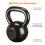 Amazon Amazon Basics Cast-Iron Kettlebell with Textured and Painted Surface, Black, 20kg / 44lbs 4