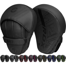 RDX Boxing Pads Curved Focus Mitts, Maya Hide Leather KARA Hook and jab Training Pads, Adjustable Strap Ventilated, MMA Muay Thai Kickboxing Coaching