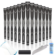 CHAMPKEY Premium Rubber Golf Grips 13 Pack | High Traction and Feedback Rubber Golf Club Grips - All Repair Kits (Black&White, Oversize)
