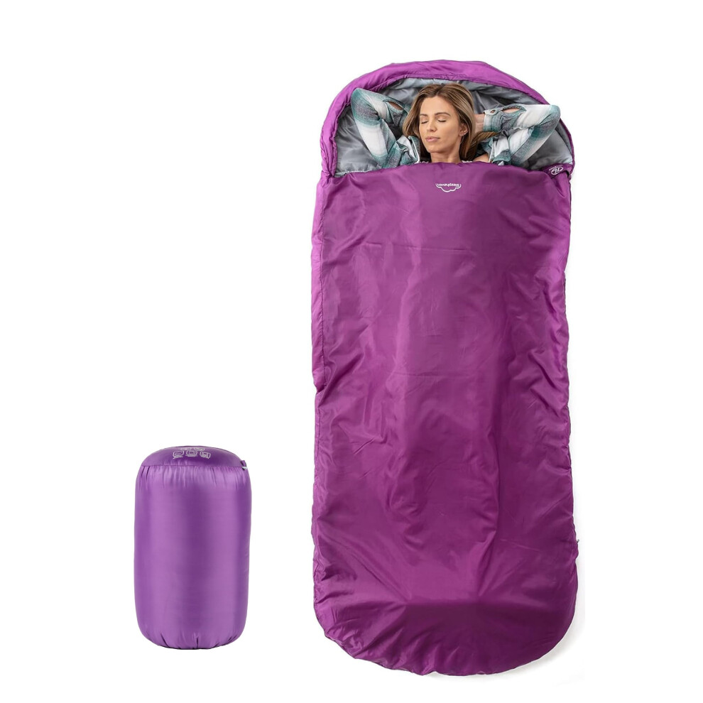 Highlander XL Sleeping Bag - Extra Wide Sleeping Bags for Adults - Rectangular, Lightweight & Water-Resistant - Soft Inner Lining - Indoor & Outdoor U