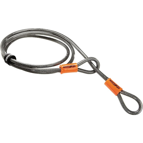 Kryptonite Kryptonite Evolution Lock with Flex Frame U-Bracket - Orange, Standard Shackle & loop cable Krypto Flex 220 cm, ?10 mm, grey 2