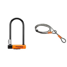 Kryptonite Evolution Lock with Flex Frame U-Bracket - Orange, Standard Shackle & loop cable Krypto Flex 220 cm, ?10 mm, grey