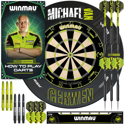 winmau WINMAU Michael van Gerwen MvG Surround Set including Dartboard, Surround, Darts and Accessories