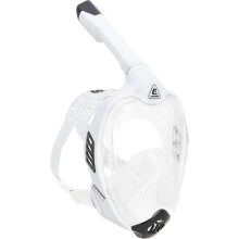 CRESSI Bali Full Face Mask White/Black L/XL - Unisex Integral Snorkel Mask, Anti Fog Clear Lens, 100% Silicone, Dry Snorkel with Float Valve, Action C