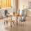 Brown Wooden Dining Table with 4  Grey Leather Chairs and bench 1