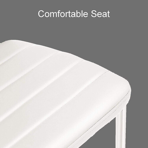 Dining Chairs Set of 4 White Leather Kitchen Chairs 1